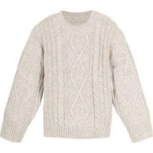 Maisonette Maison Me Grey Cable Knit Sweater